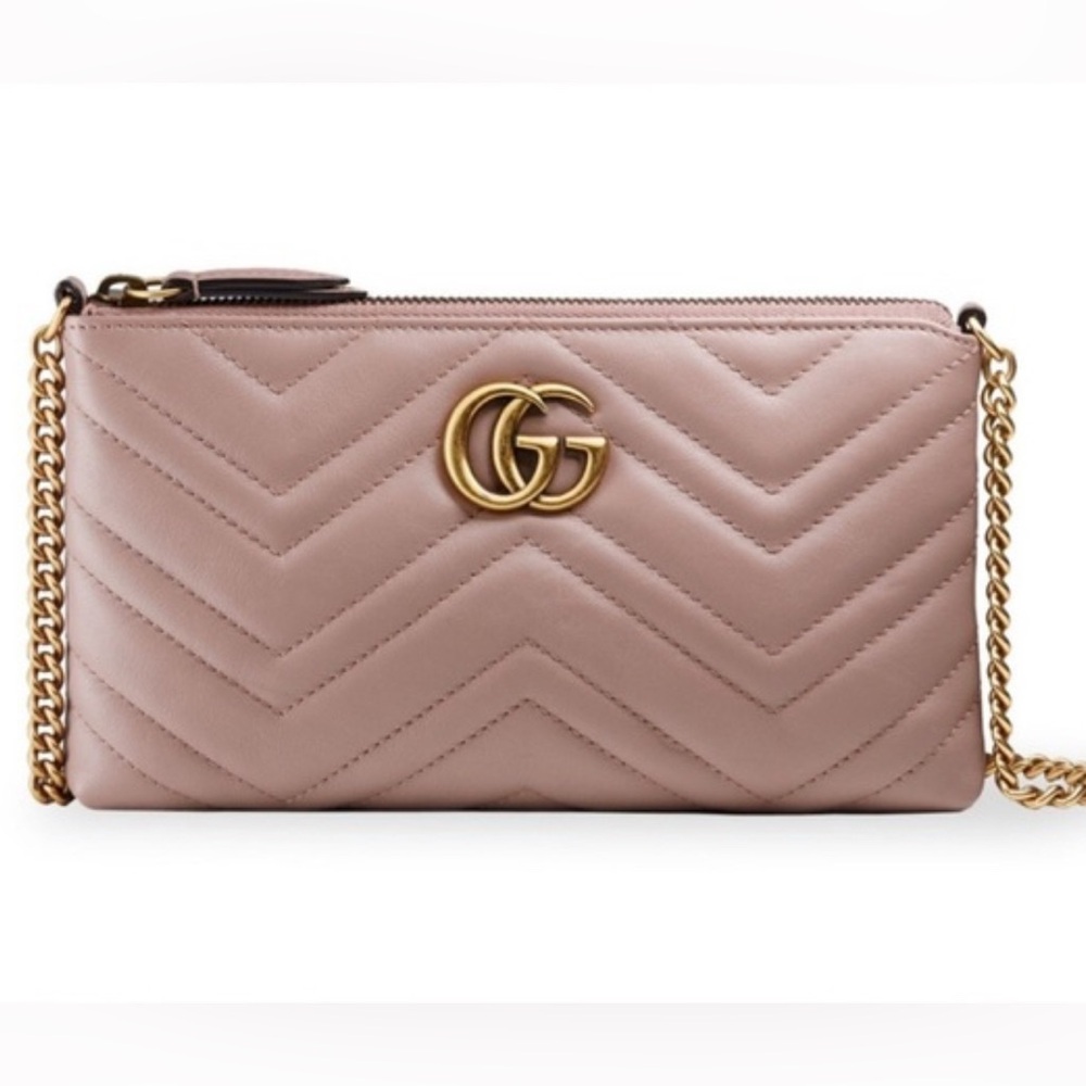 Gucci GG Marmont Chain Shoulder Bag Matelasse Leather Mini